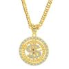 Moda transfronteriza rotación de 360 grados de colgante de dólar estadounidense diamante moneda de oro rotación collar colgante cubano joyería
