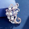 Broche Fénix de Cristal Azul Estilo Coreano para Mujer, Aleación con Diamantes, Pin Antiexposición, Broche de Moda, Accesorio para Traje, Accesorio para Vestido