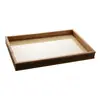 Bandeja de Madeira Coquinho com Sisal Natural 45cm x 30cm x 4cm - Woodart