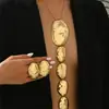 Conjunto de Brincos e Colar Irregulares Ovais Texturizados Europeus e Americanos Retrô Transfronteiriços, Conjunto de Joias Personalizado da Moda