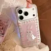 Funda de Conejo Suave y Linda Adecuada para Funda de Teléfono Apple 17 Iphone18Pro Transparente Polvo de Brillo Flor 13 Suave Dibujos Animados 15