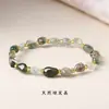 Diseño Original de Pulsera de Piedra Natural con Cuentas de Forma Irregular para Mujer, Cristal de Cabello Colorido de Nicho para Verano, Cuentas de Piedra Triturada de Forma Irregular
