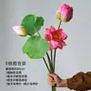 Flor de Loto Artificial Tacto Humano Flor de Nenúfar Arreglo Floral Estanque Flores Artificiales Sala de Estar Ofrenda a Buda Accesorios Decoración de Jarrón Adorno Vaina de Semilla de Loto