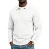 Camisa polo de jacquard a rayas para hombre de otoño, estilo europeo y americano, suelta, casual, de punto
