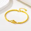 Pulseira da Sorte Vintage Vietnamita Banhada a Ouro para Mulheres, Pulseira de Cabacinha Oca Estilo Palácio, Joia da Moda e Duradoura Venda Direta