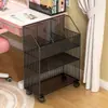 Estante de almacenamiento debajo del escritorio, estantería móvil con ruedas, carrito de uso doméstico para al lado del escritorio, estante de almacenamiento de libros multicapa de pie