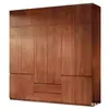 Guarda-roupa para uso doméstico no quarto, feito de madeira maciça, moderno e simples, guarda-roupa grande de quatro portas, adequado para apartamentos de aluguel, armário de armazenamento de roupas