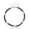 Joyería Transfronteriza Europea y Americana, Tobillera de Playa de Cuentas Pequeñas Multicolor Moderna y Sencilla, Joyería para el Pie Tejida a Mano con Cordón Personalizada