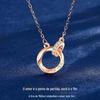Colar de prata esterlina S999 com dois anéis para homens e mulheres, moda Mobius, corrente de clavícula de casal, joias de alta qualidade, atacado