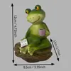 Nueva Resina Caliente Rana Artificial Lectura Taza de Polvo Decoración Exterior Hogar Patio Decoración Balcón Manualidades