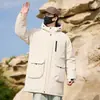 Nueva chaqueta de esquí unisex de algodón de longitud media cálida para otoño e invierno, con capucha, para alta montaña y actividades al aire libre, admite impresión personalizada