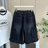 Calça Jeans de Verão Nova Estilo Estrangeiro para Mulheres Plus Size 115kg, Cobre a Carne, com Babados, Meia-Calça 7292