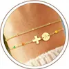 Pulsera con Forma de Cruz de 26 Letras Transfronteriza de Amazon, Moderna y Exquisita, Versátil para el Uso Diario, Joyería Ajustable Estilo Ins para Mujer