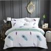 Venta al por mayor de fábrica ropa de cama de hotel algodón estampado reactivo juego de cuatro piezas algodón blanco ropa de cama famosa