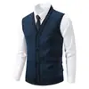 Nuevo Chaleco Suéter Casual de Punto Grueso con Cuello en V Estilo Coreano para Hombre Talla Grande con Forro de Terciopelo