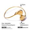 Pulsera de apertura irregular en forma de gota de acero inoxidable con oro de 18 quilates y tendencia de personalidad de estilo transfronterizo de Europa y Estados Unidos, joyería al por mayor