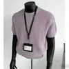 Nueva camiseta de punto de manga corta de verano para hombre, rayas, cuello redondo, color liso, estilo old money, seda de hielo, venta al por mayor de fábrica transfronteriza de verano