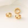 Cuentas de bola de circón hueco microincrustado en oro mate de 18 quilates, material para abalorios de anillo de rodamiento de agujero grande de oro antiguo de imitación, hecho a mano para DIY