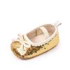 Zapatos Nuevos de Lentejuelas para Bebé Niña Zapatos de Princesa Lazo 0-1 Año Suela de Goma Zapatos para Niño Pequeño