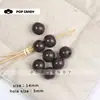 Acessórios para Joias DIY Contas Redondas de 14mm Contas de Madeira Coloridas Acessórios Contas Soltas Contas Redondas Versátil Flor de Sapato Contas Corrente para Celular Feita à Mão