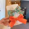 Pinza de pelo de lazo floral fresca estilo coreano para niños, pinza de presión color macarrón, clip de flujo marino, clip lateral, juego de accesorios para el cabello