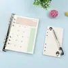2019-1 Cuaderno de hojas sueltas A6 de seis agujeros para página interior de color principal núcleo interior cuadrado de dibujos animados plan mensual dominical