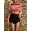 150 Pantalones Cortos Irregulares de Lana para Mujer Otoño Engrosados Rectos Ajustados de Cintura Alta Pierna Ancha xs Alto