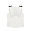 Comercio Exterior Transfronterizo Amazon Ropa de Mujer 2025 Otoño Nuevo Estilo Europeo y Americano Moderno Versátil Top Camisola con Decoración de Lazo
