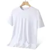 Camiseta Masculina de Seda Gelada com Padrão de Ondas, Secagem Rápida, Verão, Transfronteiriça, Tamanho Grande, Gola Redonda, Manga Curta, Top de Verão, Absorvente de Suor, Respirável