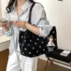 Bolsa de ombro super popular estilo coreano com bolinhas 2026 nova bolsa vintage com múltiplos compartimentos para trabalho e deslocamento