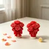 Molde de Silicona para Ramo de Rosas con Lazo 3D Molde para Pastel de Tres Capas con Aroma a Rosa DIY