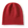 Gorro fino de tricô de cashmere de peça única para homens e mulheres, cor sólida, versátil, estilo despojado, quente, proteção para as orelhas, chapéu para clima frio