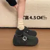 Zapatos estilo Birkenstock para mujer con aumento de altura oculto y forro de pelo, zapatos mullidos para uso exterior, nuevo estilo 2026, otoño e invierno, sin cordones, cálidos, zapatos de algodón con forma de frijol
