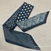 Bufanda de Seda Explosiones Otoño e Invierno Retro Larga Decoración Biselada Cinta Moda Bufanda Versátil Corbata Diadema Lazo para el Cabello Cinturón para el Cabello