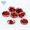 Huagang gema con forma de huevo granate rojo circón piedra desnuda artificial Oval grande rojo CZ piedra Hao anillo al por mayor