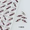Cristal Dongzhou 11*3 Marquise Fina Fondo Puntiagudo Diamante Chapado en Plata Flash K9 Vidrio Oval Puntiagudo Joyería Accesorios para Arte de Uñas DIY