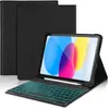Adequado para Case Protetora de Tablet iPad Pro110.9.7 com Luz de Fundo Colorida, Teclado Bluetooth Destacável, Tampa com Compartimento para Caneta 10.2