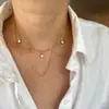 Collar de Cadena de Malla con Colgante de Borla de Zirconia Transfronterizo de Amazon 2024, Cadena Elegante y Femenina para la Clavícula