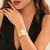 Europa y Estados Unidos joyería transfronteriza placa ancha liso irregular personalidad metal pulsera pulsera pulsera abierta forma C