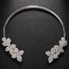 Moda Europea y Americana Flor de Diamante Collar Fiesta de Banquete Cadena de Pecho de Pedrería de Alta Gama Accesorios para Vestido Collar para Mujer