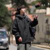 Chaqueta Impermeable de Primavera para Hombre, Marca de Moda, Corte Holgado, con Capucha, Cortavientos, Talla Grande, Corte Holgado Oversize