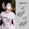 Estilo de Noite de Liu Yifei Mosquitinho Flor Artificial Adorno de Cabeça Grampo de Cabelo Vestido de Princesa Flor de Cabeça Grampo de Cabelo Acessórios de Cabelo na Parte de Trás da Cabeça