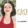 Pendientes de Aro Seiko de Alta Calidad de Plata de Ley S999 con Diseño de Onda de Aguja, Aro Liso, Pendientes Anchos para Mujer, Nuevos Pendientes Populares 2025
