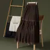 Falda de pastel plisada con ribete de encaje hecha a medida para mujer, dobladillo amplio, nuevo estilo de otoño, de cintura alta, corte A, adecuada para cuerpo tipo pera, que cubre la cadera
