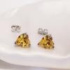 Pendientes de plata de ley 925 con forma de corazón de circonita y platino chapados en plata coreana, joyería para mujer, fabricantes al por mayor
