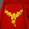 Novo Colar Flor da Três Vidas Cor Dourado Areia, Elegante, Moderno, Flor da Felicidade, Corrente Conjunto Flor de Casamento, Joias Banhadas a Ouro, Fornecimento ao Vivo