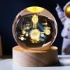 Grande Céu Estrelado Astronauta Luminoso Base de Madeira Bola de Cristal 3D Gravada Luz Noturna Presente de Aniversário Artesanato Ornamento