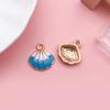 Accesorios de aleación para goteo de aceite, Joyería de moda de verano, Colgantes de concha de imitación de gradiente colorido, Accesorios para ropa, Colgantes para manualidades