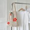2024 Nova Bolsa de Flores de Verão Bolsa de Ombro Bolsa Tricotada Bolsa Versátil de Axila Bolsa Tote Bolsa Tecida Fofa para Mulheres