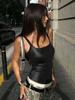 Ropa de Mujer Transfronteriza Europea y Americana 2025 Verano Amazon Nuevo Color Puro Cuello Cuadrado Sin Mangas Sexy Camiseta Chaleco Tops para Mujeres